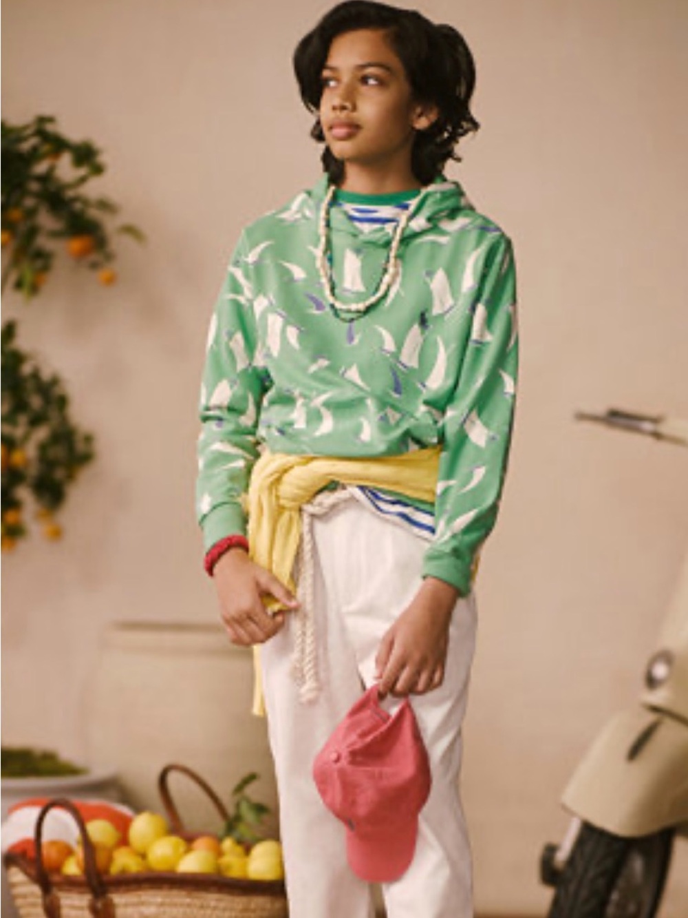 Polo Ralph LaurenGreen Sailboat Print French Terry Hoodie size 3 preppy nautical